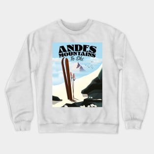 Andes Mountains Ski poster Crewneck Sweatshirt